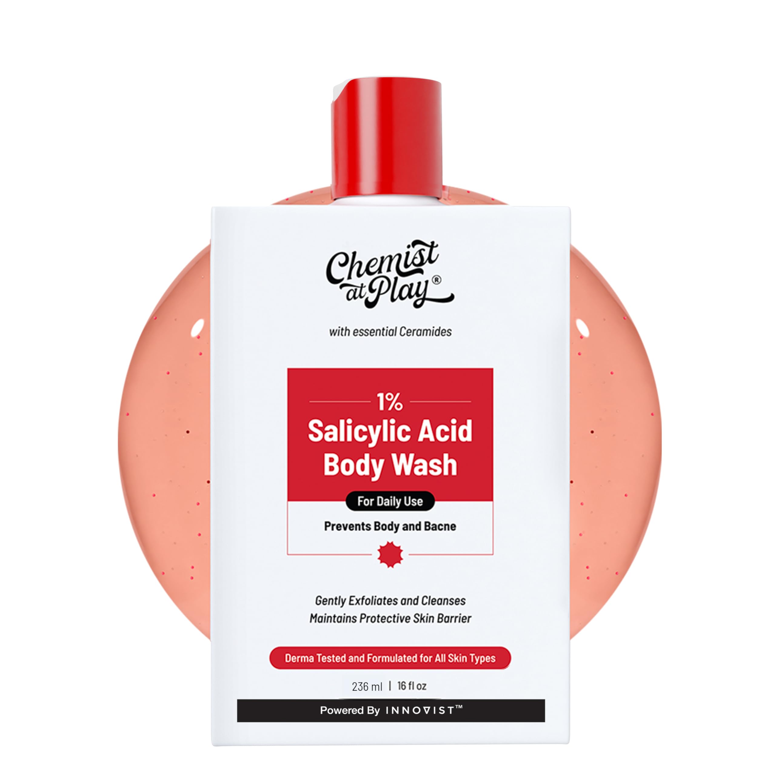 Chemist at Play 1% Salicylic Acid Body Wash Helps Prevent Back & Body Acne Smoothens Bumpy Texture | For Sweaty Oily Normal And Dry Skin | Paraben And SLS Free Suitable For Men And Women (7.9 Ounce)